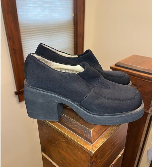 Apostrophe Womens Y2K Chunky Square Toe Loafer Black Shoe Size 7.5 Gilmore Girls - Picture 8 of 8